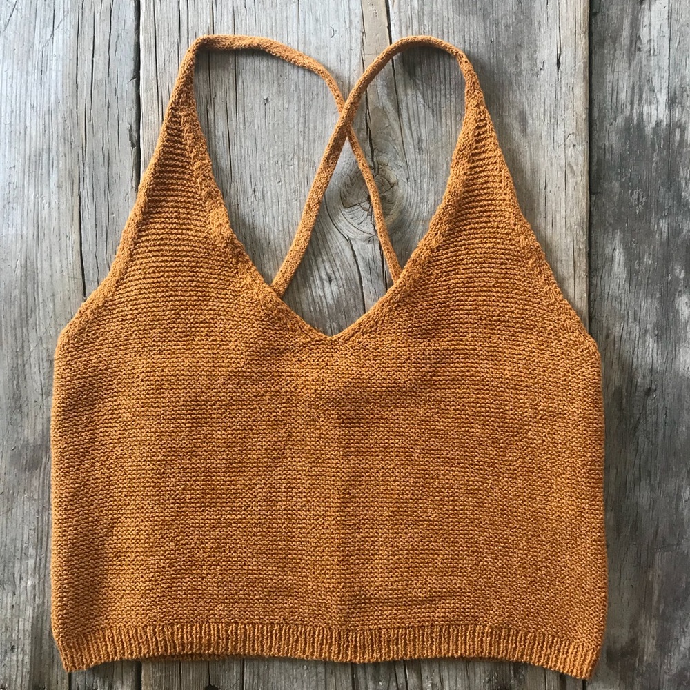Moth Knit Crisscross Crop Tank